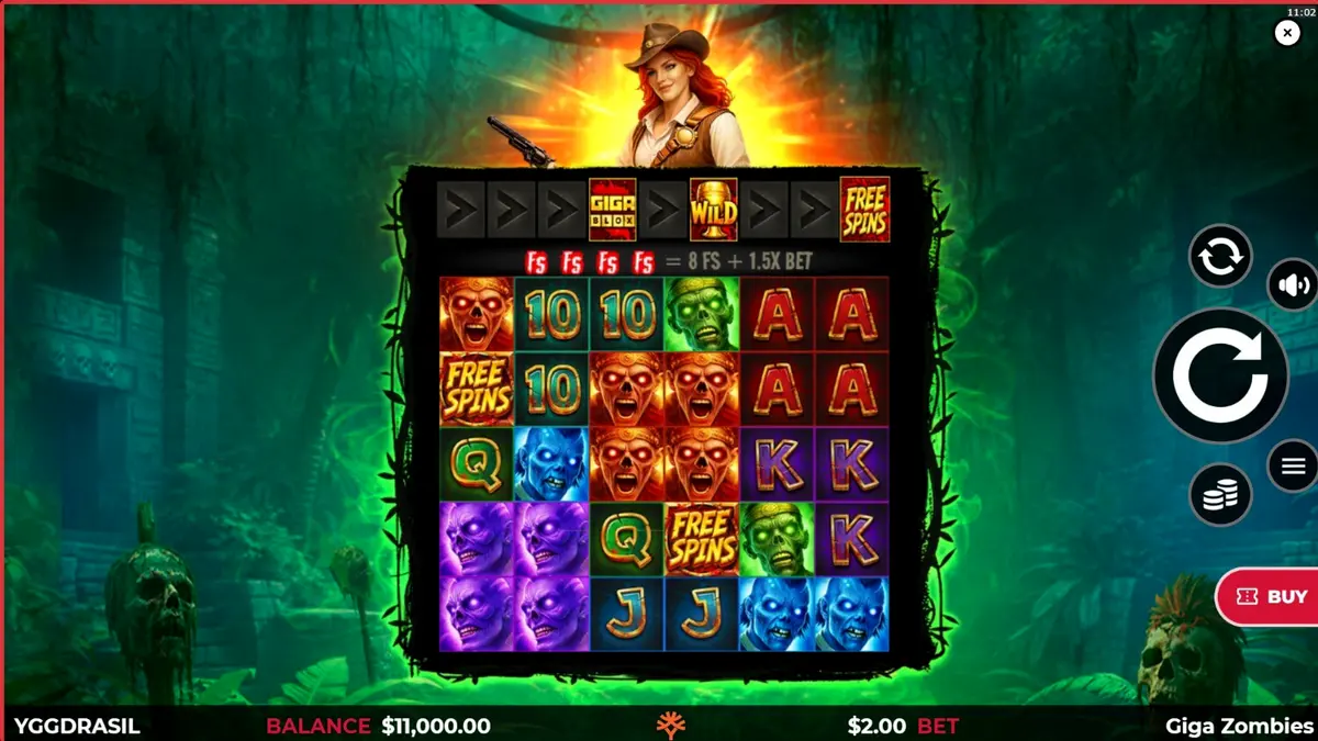 Visual bertema horor Mesoamerika dalam slot Giga Zombies