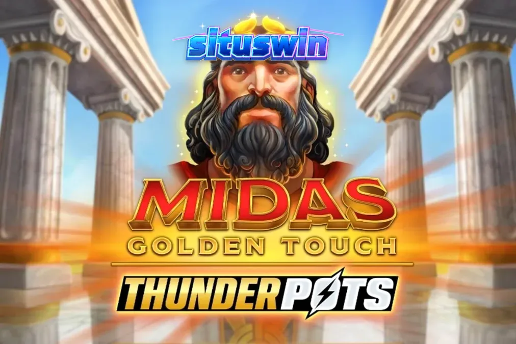 Tampilan visual slot Midas Golden Touch: Thunder Pots dengan tema mitologi Yunani